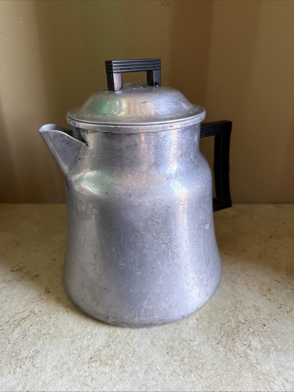 Vintage Wear-Ever Aluminum Camp Fire Coffee Pot #3016 USA Complete
